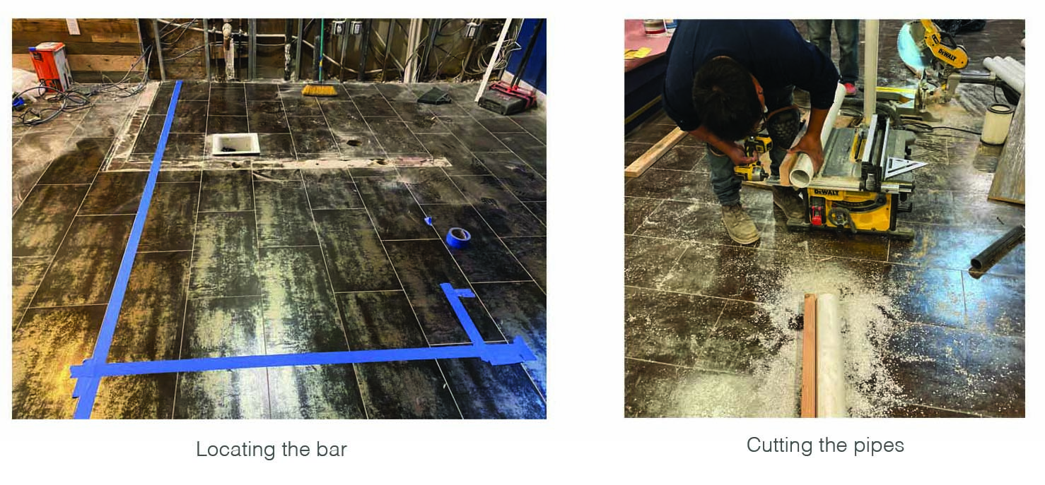 Bar structure and pipe cutting