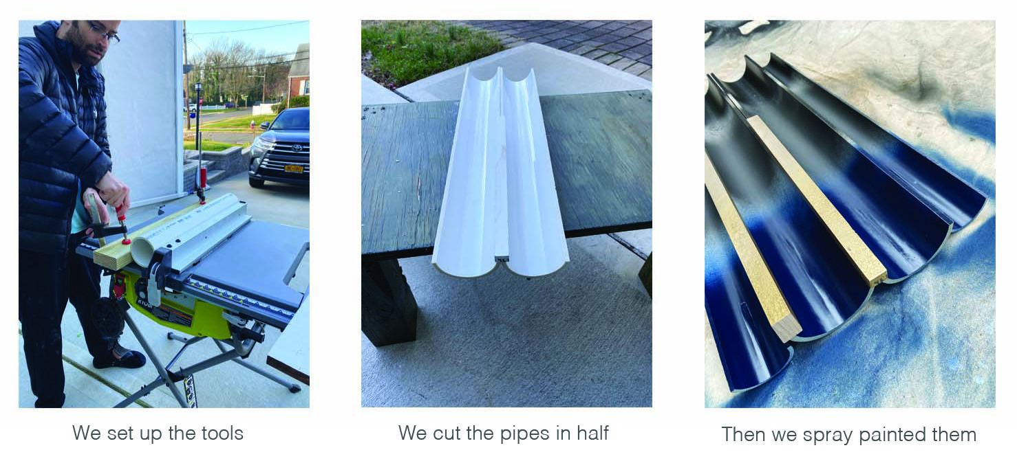 PVC pipe mockup for Willow bar